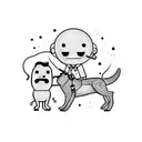 Man walking dog  tattoo design idea
