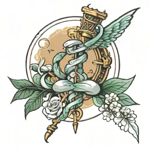 caduceus montley crew  tattoo design idea