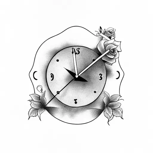 dove with Grimreaper and clock and roses tattoo design idea