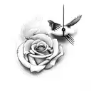 dove with Grimreaper and clock and roses tattoo design idea