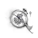 dove with Grimreaper and clock and roses tattoo design idea