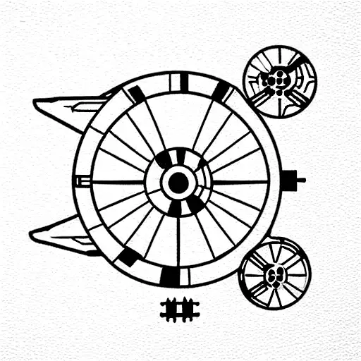 millennium falcon tattoo design idea
