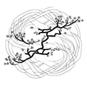 Cherry blossom tree intertwined with a dragon tattoo design idea