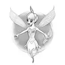 Tinker Bell In the legendary environment tattoo design idea
