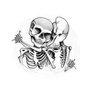 skeleton hugging dog tattoo design idea