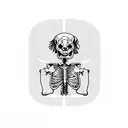 skeleton hugging dog tattoo design idea