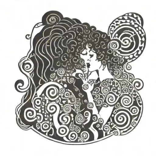 the kiss gustav klimt tattoo design idea