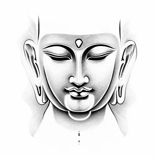 daouble face buddha tattoo design idea