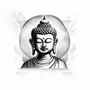 daouble face buddha tattoo design idea