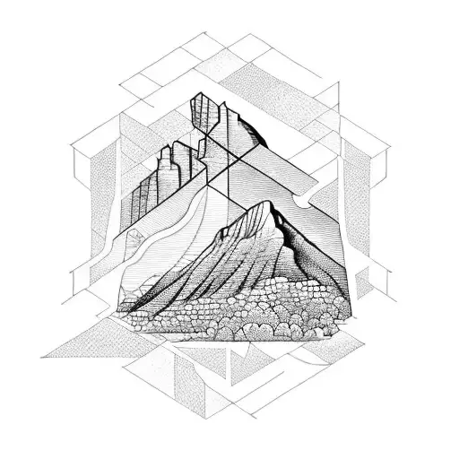 geometric tattoo of table mountain tattoo design idea