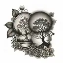 couples tattoo for lesbians who love nature  tattoo design idea