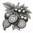 garnet fruit tattoo design idea