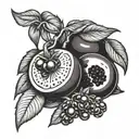 garnet fruit tattoo design idea