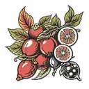 garnet fruit tattoo design idea