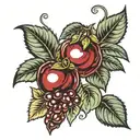 garnet fruit tattoo design idea