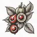 garnet fruit tattoo design idea