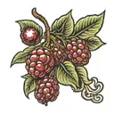 garnet fruit tattoo design idea