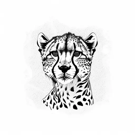 A cheetah sprinting across the savannah tattoo design idea