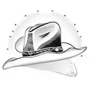A pig wearing a cowboy hat, inspired by Red Dead Redemption 2 tattoo design idea