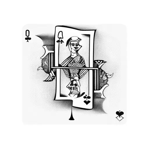 Mafia-themed playing card with a hidden puzzle element tattoo design idea