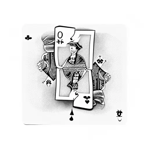 Mafia-themed playing card with a hidden puzzle element tattoo design idea