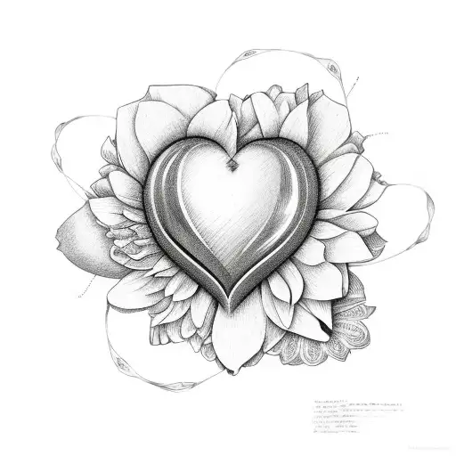 Traditional tattoo of a heart and flower. Tattoo in traditional style of a  heart and flower. | CanStock