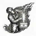 A welder creating a lightning storm with their welding torch tattoo design idea
