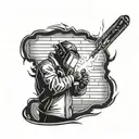 A welder creating a lightning storm with their welding torch tattoo design idea