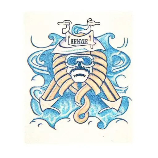 I know a man whose pain is heavy like an anchor And it drags him to the bottom of the sea tattoo design idea