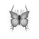 thorn vines and butterflies tattoo design idea