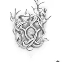 thorn vines and butterflies tattoo design idea