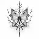 thorn vines and butterflies tattoo design idea