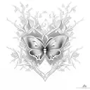 thorn vines and butterflies tattoo design idea