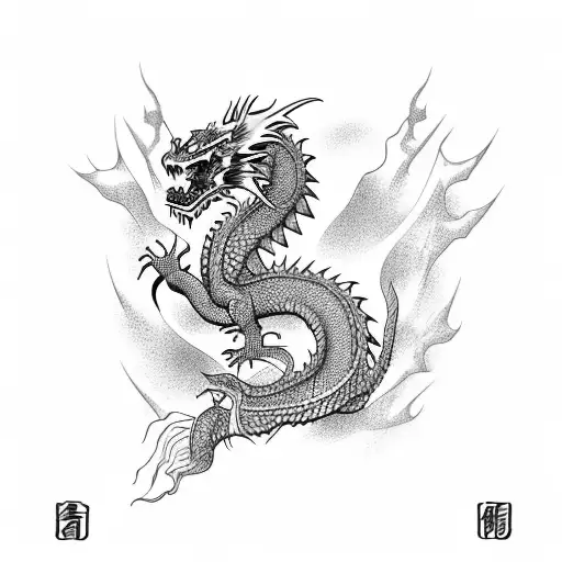 japanese dragon full body, JAPANESE VULCAN tattoo design idea