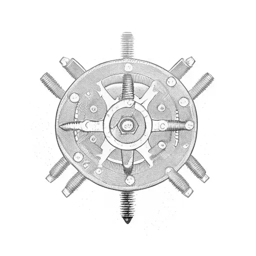 A beer bottle with a wrench and gears intertwined, symbolizing the client's occupation as a millwright tattoo design idea