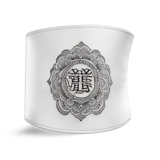 stone brick arm band tattoo design idea