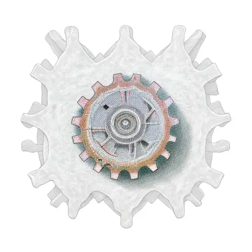 skin tear gears tattoo design idea