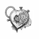 mechanical heart tattoo design idea