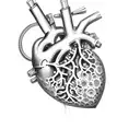mechanical heart tattoo design idea