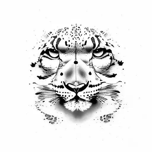 Snow leopard in suit tattoo design idea