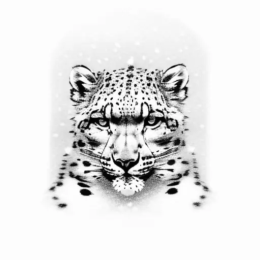 Snow leopard in suit tattoo design idea