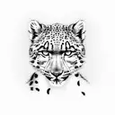 Snow leopard in suit tattoo design idea