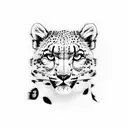 Snow leopard in suit tattoo design idea