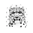 Snow leopard in suit tattoo design idea