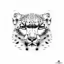 Snow leopard in suit tattoo design idea
