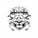 Snow leopard in suit tattoo design idea