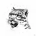 Snow leopard in suit tattoo design idea