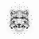Snow leopard in suit tattoo design idea