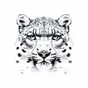 Snow leopard in suit tattoo design idea