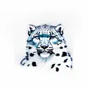 Snow leopard in suit tattoo design idea